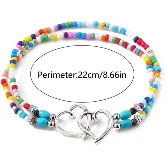 Shell Ankle Bracelet Set for Women, Gold Boho Bead Adjustable Anklet, Hawaiian - Picture 7 of 7